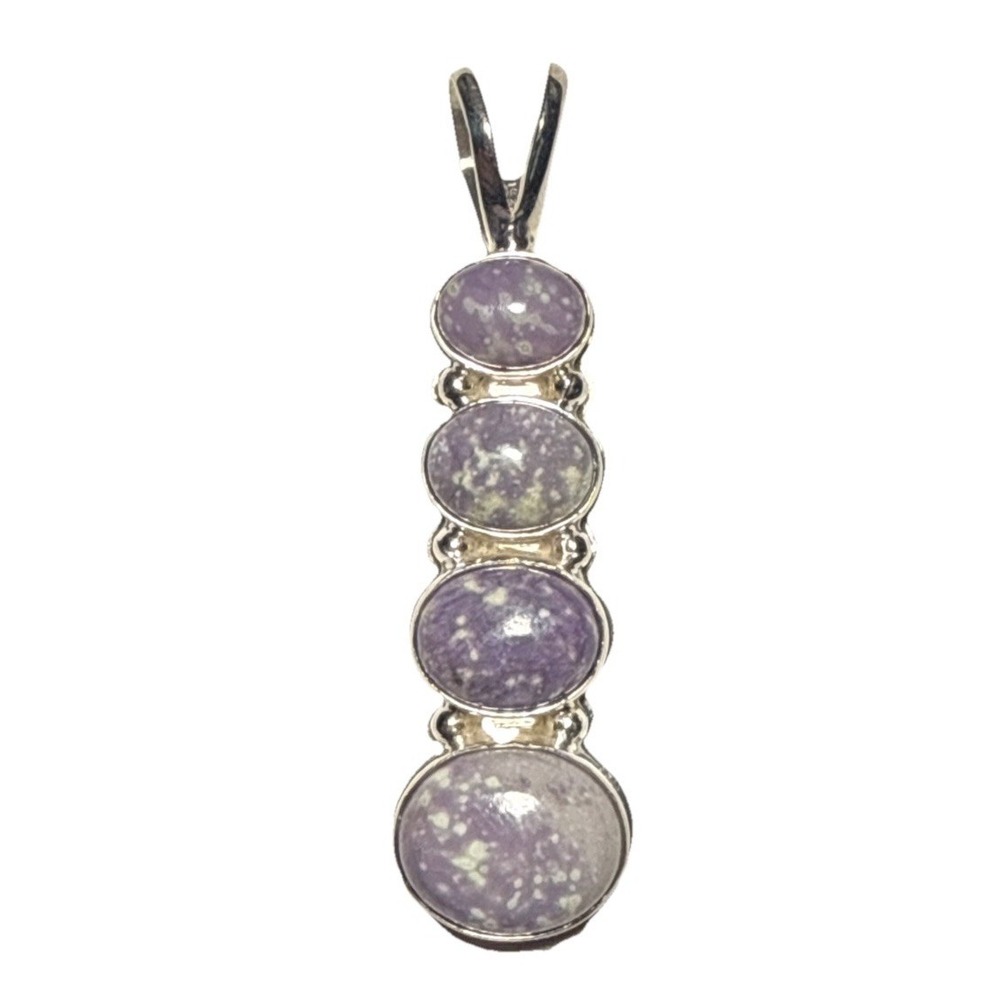 Desert Rose Trading Steering Silver Phosphosiderite Purple 4 Stone Pendant J-11H